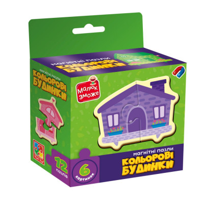 Дитячі магнітні пазли "Кольорові будинки" VT1733-03 6 картинок