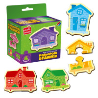 Дитячі магнітні пазли "Кольорові будинки" VT1733-03 6 картинок
