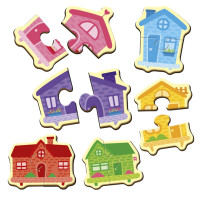 Дитячі магнітні пазли "Кольорові будинки" VT1733-03 6 картинок