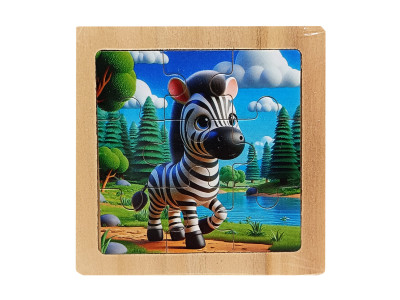Дитячий деревяний пазл-вкладиш "Зебра" MD 1506-22 9 елементів
