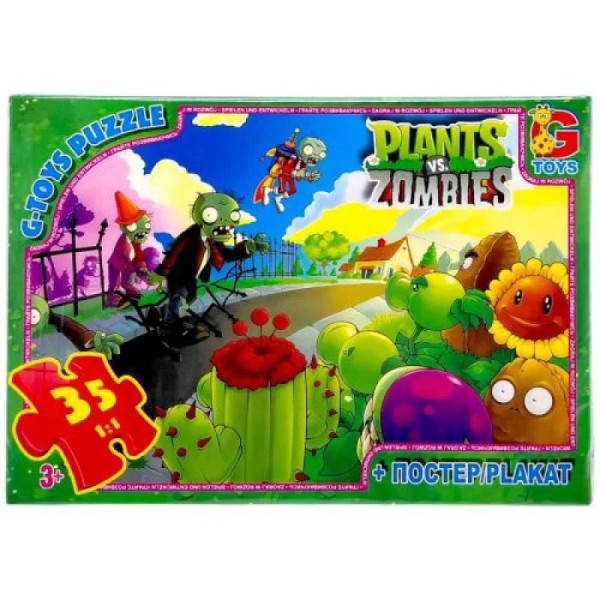 Дитячий пазл "Рослини проти Зомбі" PVZ01 постер 35 елементів Дитячий пазл "Рослини проти Зомбі" PVZ01 постер 35 елементів