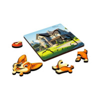 Деревяний пазл-вкладиш "Веселий песик" Puz-88753 А6 4 елементи