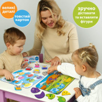Дитячі рамки вкладиши "Емоції та кольори" ME5032-17 18 фігурок 2 рамки поля 2в1
