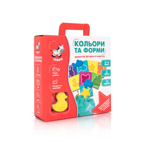 Розвиваюча гра-сортер Кольори та форми ZB2001-01 з дерева Розвиваюча гра-сортер Кольори та форми ZB2001-01 з дерева