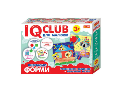 Навчальні пазли Вивчаємо форми.IQ-club для малюків 13203007 6 карт у наборі Навчальні пазли Вивчаємо форми.IQ-club для малюків 13203007 6 карт у наборі