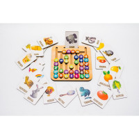 Дерев’яна іграшка монтессорі "Абетка лабіринт" Puz-72859 25 карт 35 букв