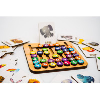 Дерев’яна іграшка монтессорі "Абетка лабіринт" Puz-72859 25 карт 35 букв