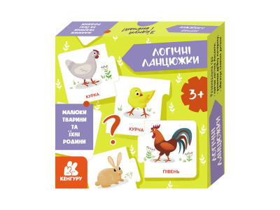 Логічні ланцюжки "Малюки тварини та їхні сім'ї" 1782001 українською мовою