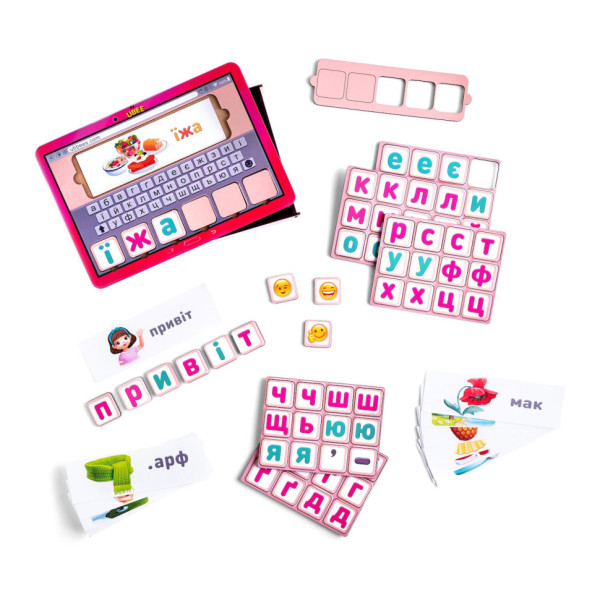 Планшет для дівчаток "Збери слово за картинкою" Ubumblebees (ПСД199-УКР) PSD199-UKR українською мовою