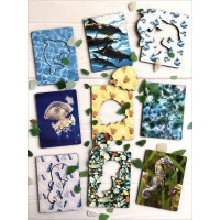 Деревяні Дощечки Сегена "Морські жителі" Ubumblebees (ПСФ083) PSF083 з візерунками