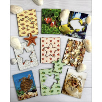 Деревяні Дощечки Сегена "Морські жителі" Ubumblebees (ПСФ083) PSF083 з візерунками