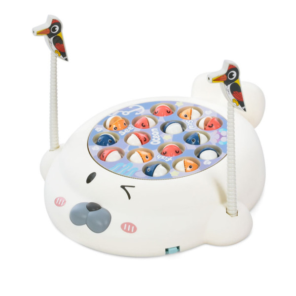 Дитяча іграшка "Рибалка" 20128 26 см крутиться з музикою 2 дятлика