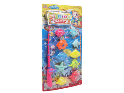 Дитячий ігровий набір Рибалка на магніті 3016(Pink) 1 вудка 10 рибок