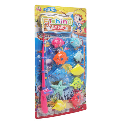 Дитячий ігровий набір Рибалка на магніті 3016(Pink) 1 вудка 10 рибок