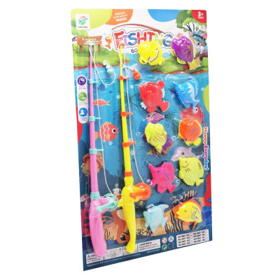 Рибалка на магніті 3067-108(Pink-Yellow) 2 вудки 10 різнокольорових рибок