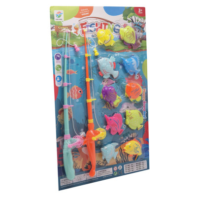 Рибалка на магніті 3067-108(Turquoise-Orange) 2 вудки 10 різнокольорових рибок