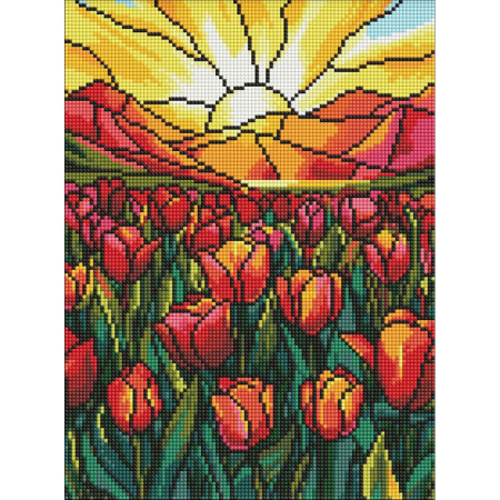 Алмазна мозаїка "Поле тюльпанів" ©art_selena_ua AMO8066 30х40 см