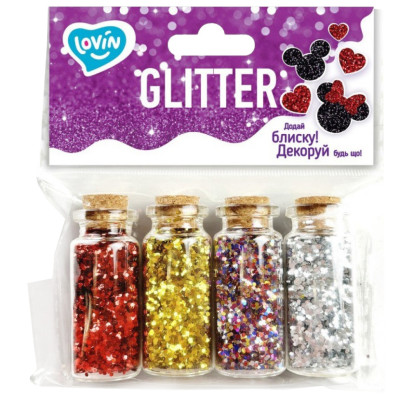 Набір для творчості "Гліттер для декорування" 90019 4 кольори