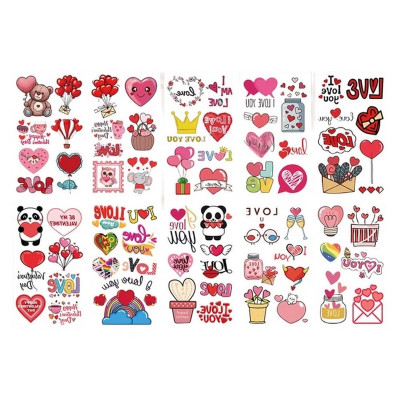 Набір тимчасових тату "Кохання №3" Love-tattoo-mini-set-2-10 10 штук розмір 12 х 7 см Набір тимчасових тату "Кохання №3" Love-tattoo-mini-set-2-10 10 штук розмір 12 х 7 см