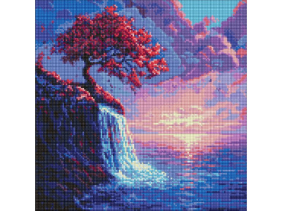 Алмазна мозаїка "Сакура в потоці" ©art_selena_ua AMO8210 40х40 см