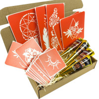Набір кольорової хни з трафаретами для біо-тату №6 color-henna-set-06