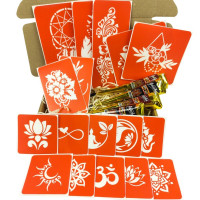 Набір кольорової хни з трафаретами для біо-тату №6 color-henna-set-06