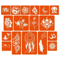 Набір кольорової хни з трафаретами для біо-тату №6 color-henna-set-06
