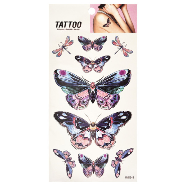 Тимчасове татуювання "Метелики та бабки Tattoo" 1020-HM1648 Тимчасове татуювання "Метелики та бабки Tattoo" 1020-HM1648