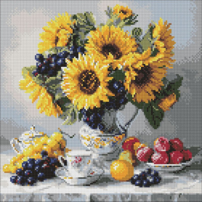 Алмазна мозаїка "Соняшники з виноградом" ©art_selena_ua AMO8338 40х40 см