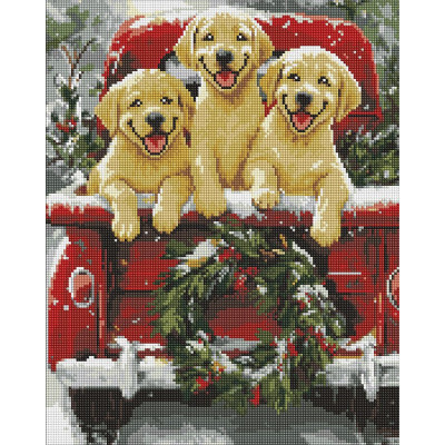 Алмазна мозаїка "Собача поїздка" AMO20006 40х50 см