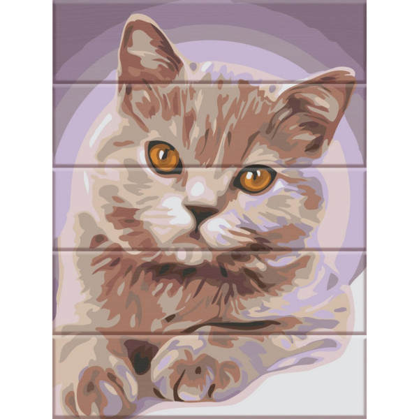 Картина за номерами по дереву "Котик" ASW150 30х40 см Картина за номерами по дереву "Котик" ASW150 30х40 см
