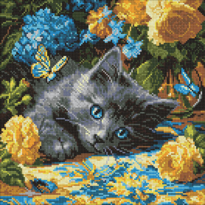 Алмазна мозаїка "Кошеня блакитнооке" AMO8340 40х40 см Алмазна мозаїка "Кошеня блакитнооке" AMO8340 40х40 см