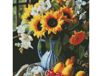 Алмазна мозаїка "Натюрморт із соняшниками" ©art_selena_ua AMO7867 40х50см