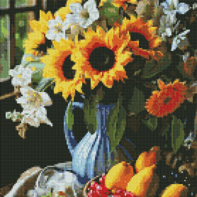 Алмазна мозаїка "Натюрморт із соняшниками" ©art_selena_ua AMO7867 40х50см