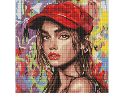 Алмазна мозаїка "Сучасна Червона шапочка" AMO8311 40х40 см