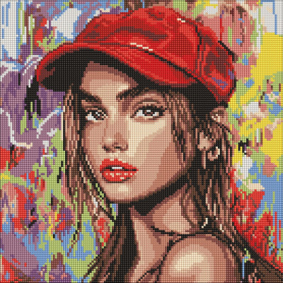 Алмазна мозаїка "Сучасна Червона шапочка" AMO8311 40х40 см