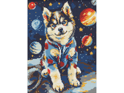 Алмазна мозаїка "Космічний хаски" AMO8075 30x40 см