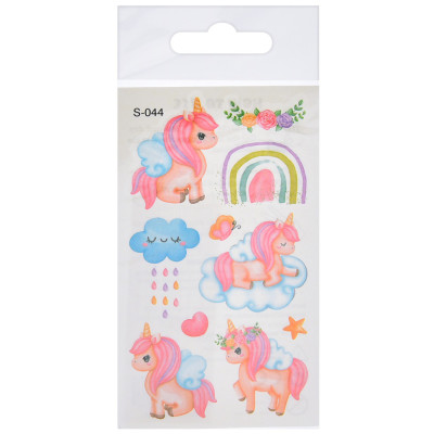 Тимчасові тату для дівчаток "Єдиноріг з глітером" FG240408084A-4 68х12 см
