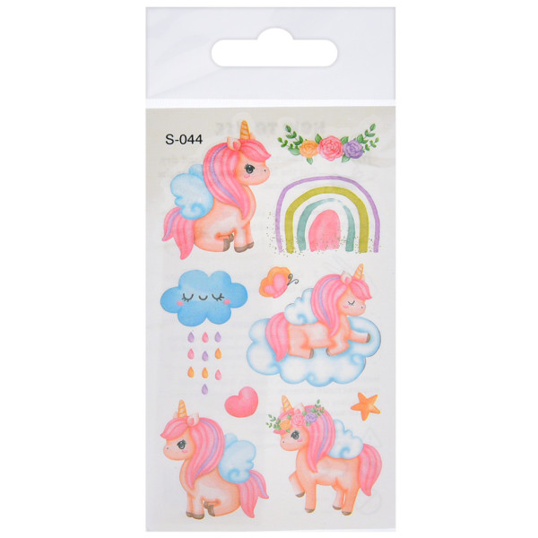 Тимчасові тату для дівчаток "Єдиноріг з глітером" FG240408084A-4 68х12 см