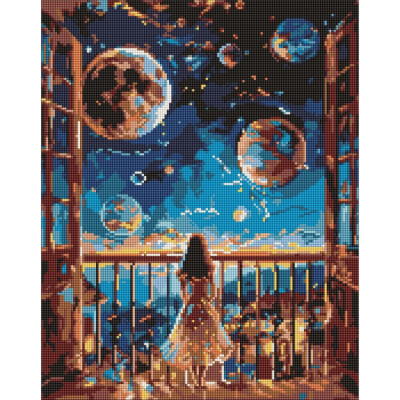 Алмазна мозаїка "Мрійлива ніч" ©art_selena_ua AMO8077 40х50 см