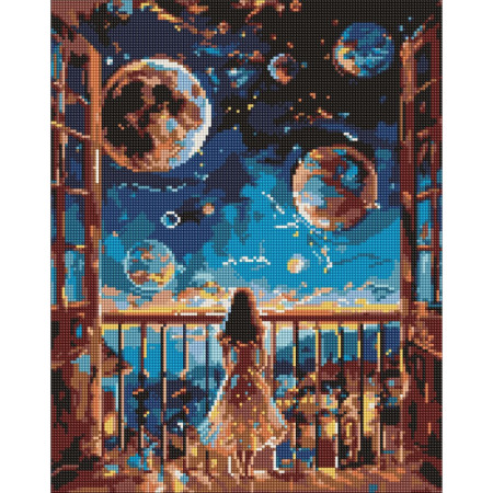Алмазна мозаїка "Мрійлива ніч" ©art_selena_ua AMO8077 40х50 см