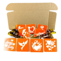 Набір хни з трафаретами для біо-тату №9 henna-set-09 9 трафаретів