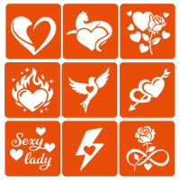 Набір хни з трафаретами для біо-тату №9 henna-set-09 9 трафаретів