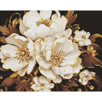 Алмазна мозаїка"Біла ніжність" ©art_selena_ua AMO8006 40х50 см з АВ стразами