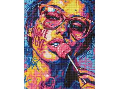 Алмазна мозаїка "Дівчина з цукеркою" Ідейка AMO8071 40х50 см