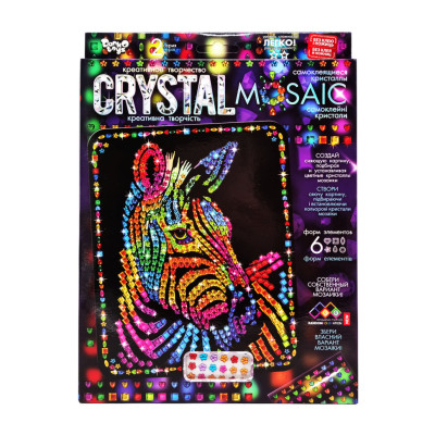 Креативна творчість "Crystal mosaic Зебра" CRM-02-08 6 форм елементів