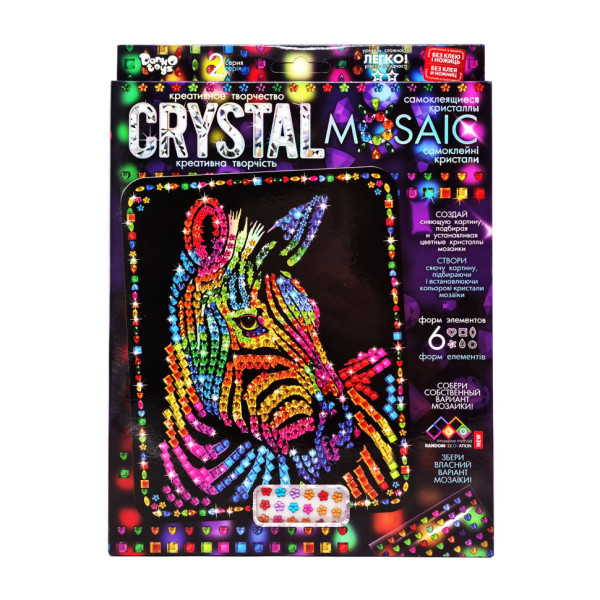Креативна творчість "Crystal mosaic Зебра" CRM-02-08 6 форм елементів