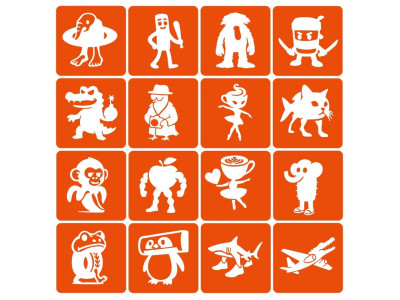 Набір трафаретів для біотату "Італійський брейнрот №1" Italian-brainrot_6x6_16_1