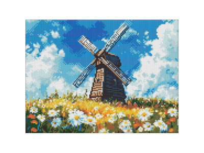 Алмазна мозаїка "Млин посеред поля" ©art_selena_ua AMO8304 30х40 см Алмазна мозаїка "Млин посеред поля" ©art_selena_ua AMO8304 30х40 см