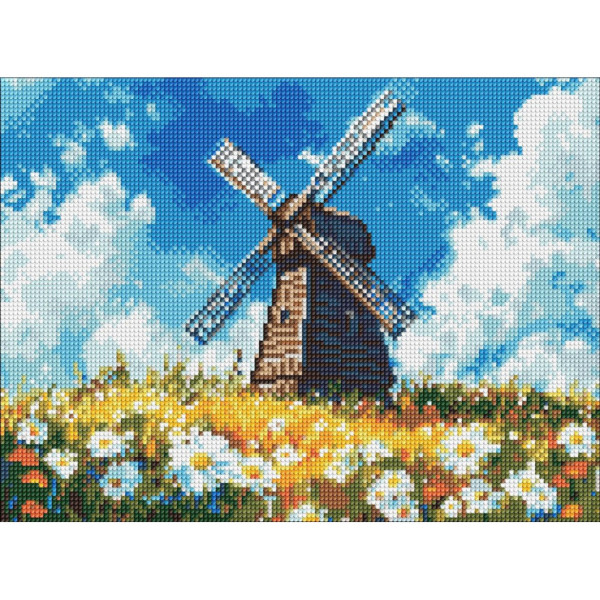 Алмазна мозаїка "Млин посеред поля" ©art_selena_ua AMO8304 30х40 см Алмазна мозаїка "Млин посеред поля" ©art_selena_ua AMO8304 30х40 см